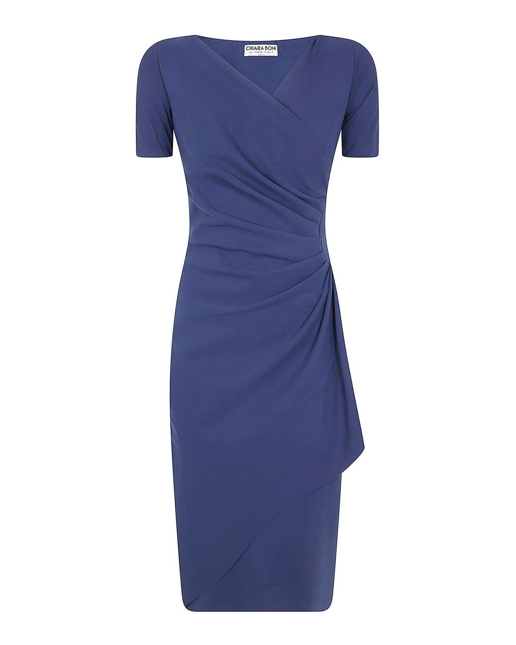 La Petite Robe Di Chiara Boni Blue Charisse Short Sleeves Jersey Dress