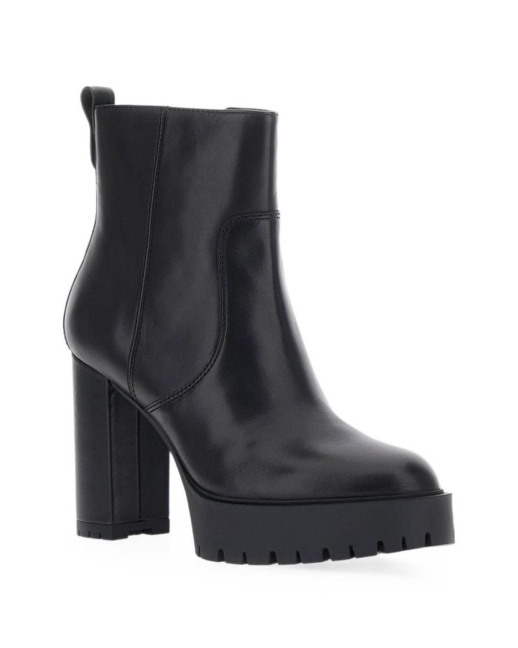 Pinko Black Clara Leather Ankle Boots