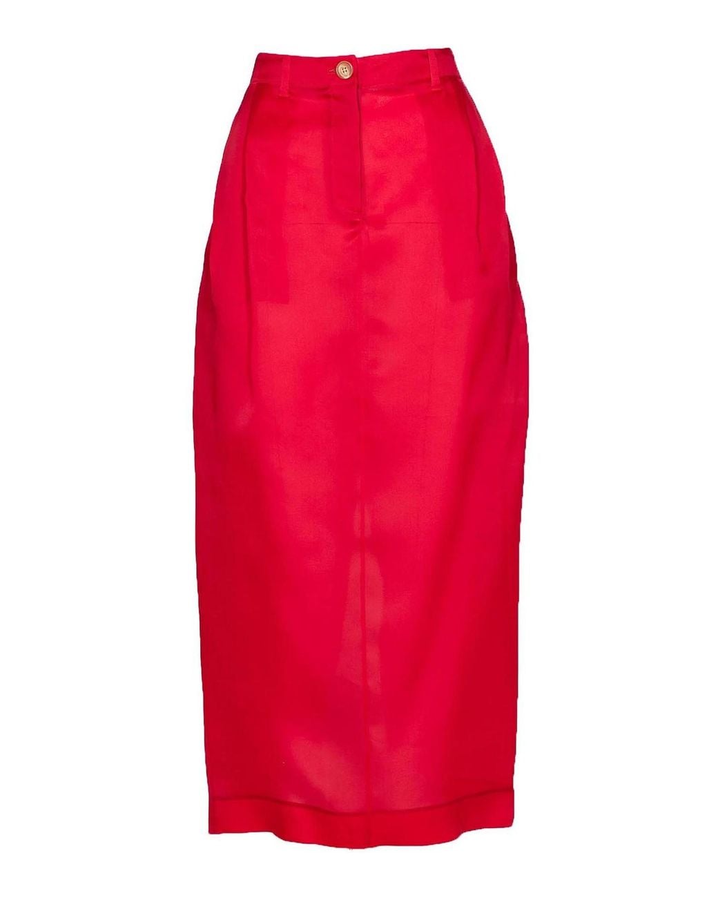 Khaite Red Lucian Skirt