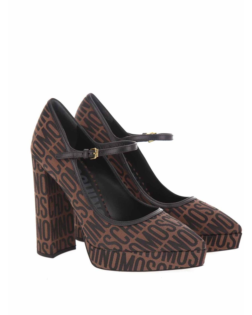 Moschino Brown Mary Jane Logo