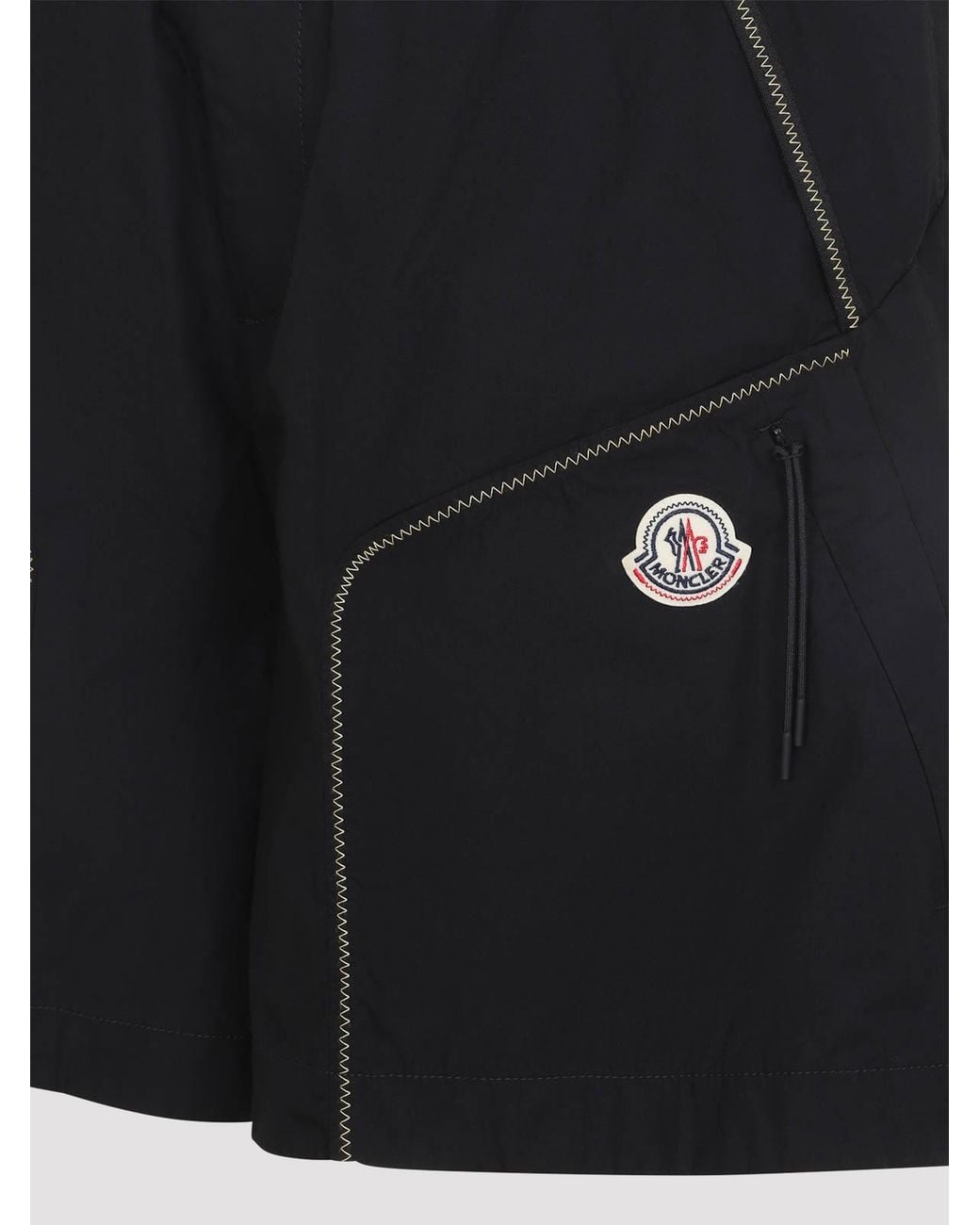 Moncler Black Cotton Bermuda for men