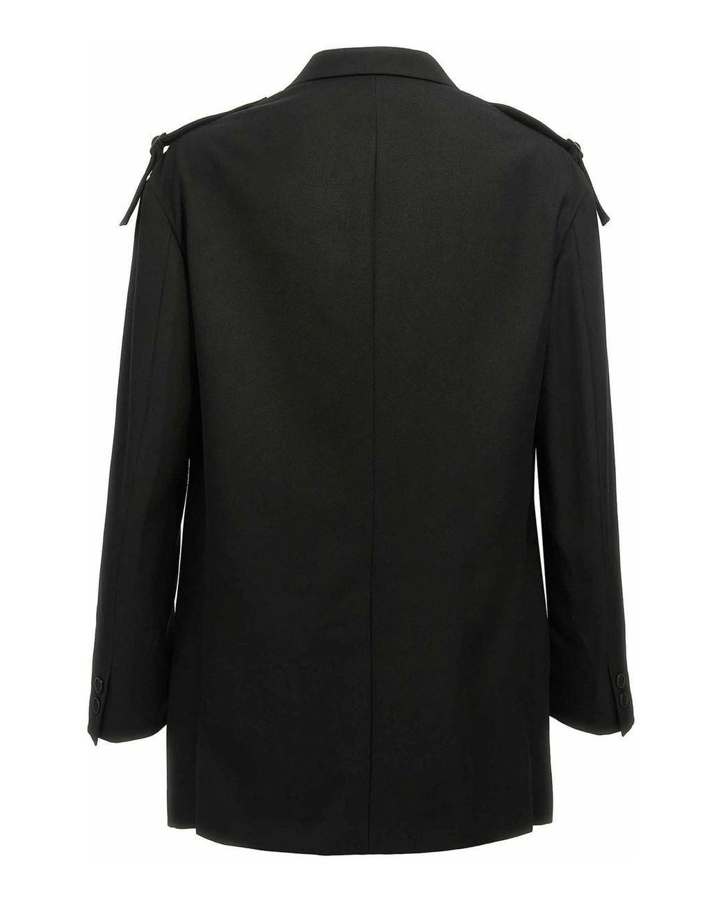 Yohji Yamamoto Black Single-Breasted Blazer With Strap Detail for men