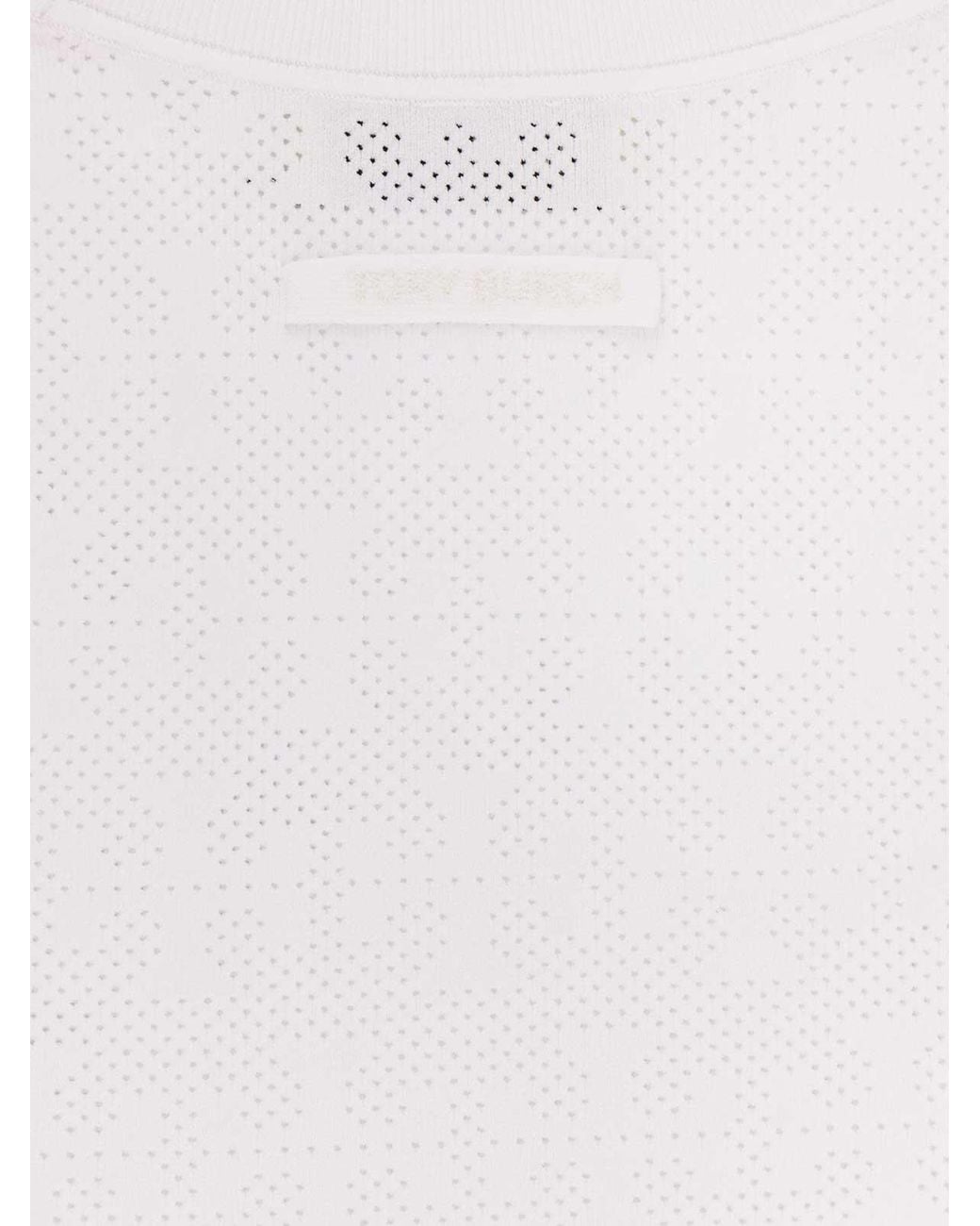 Tory Burch White T Monogram Jacquard Viscose Blend T-Shirt