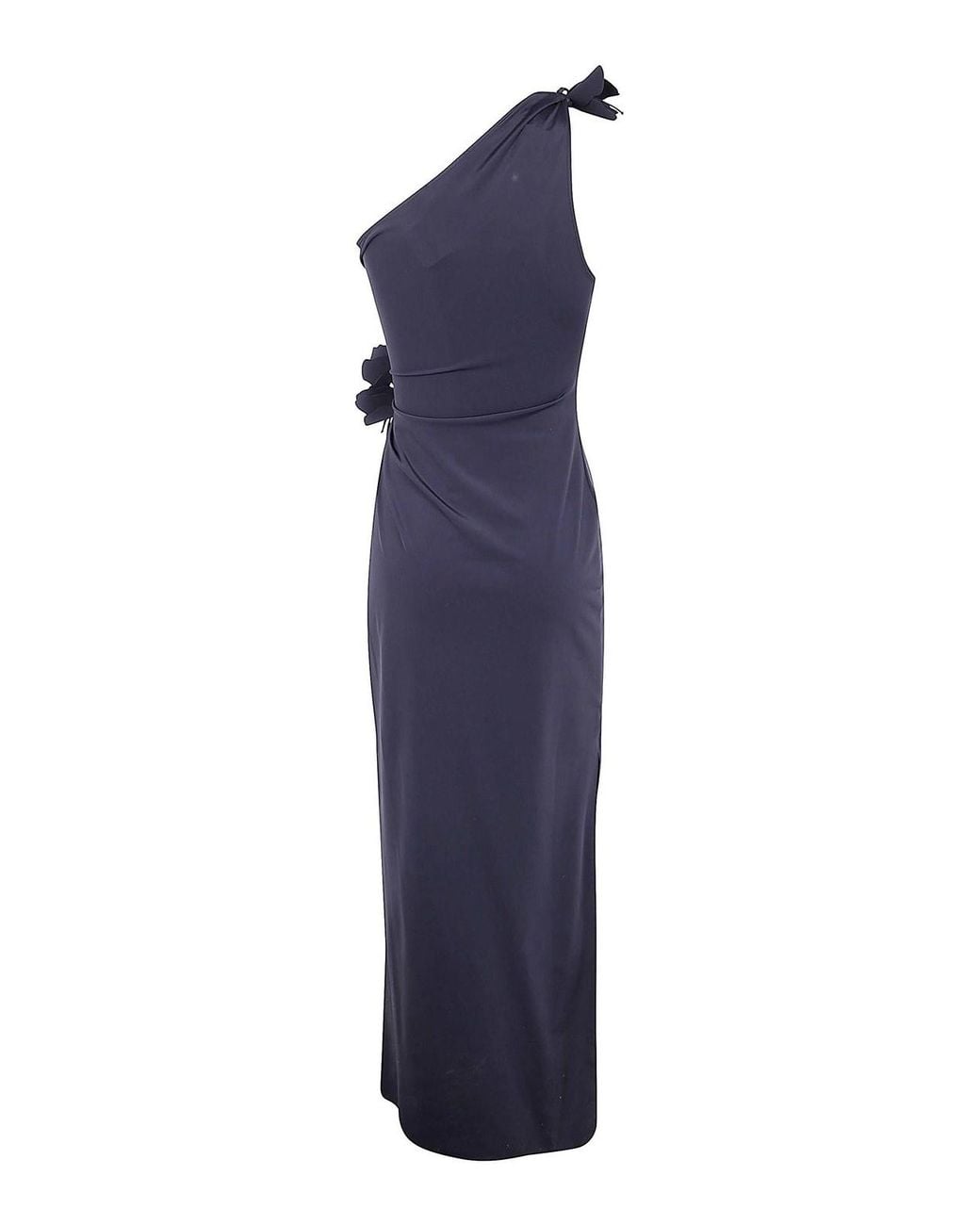 Coperni Blue Asymmetric Flower Gown