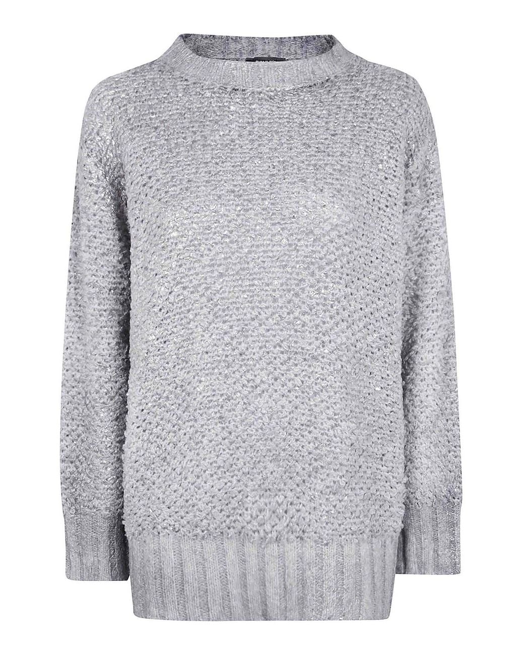 Avant Toi Gray Hand Painted Round Neck Pullover