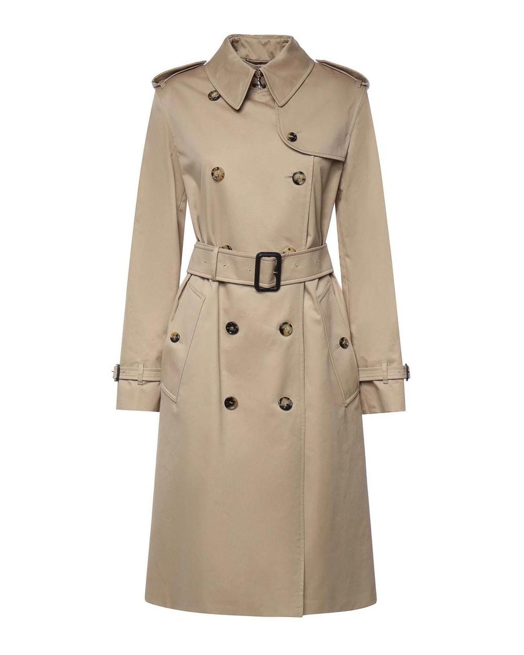 Burberry Natural Lakefield Long Gabardine Trench Coat