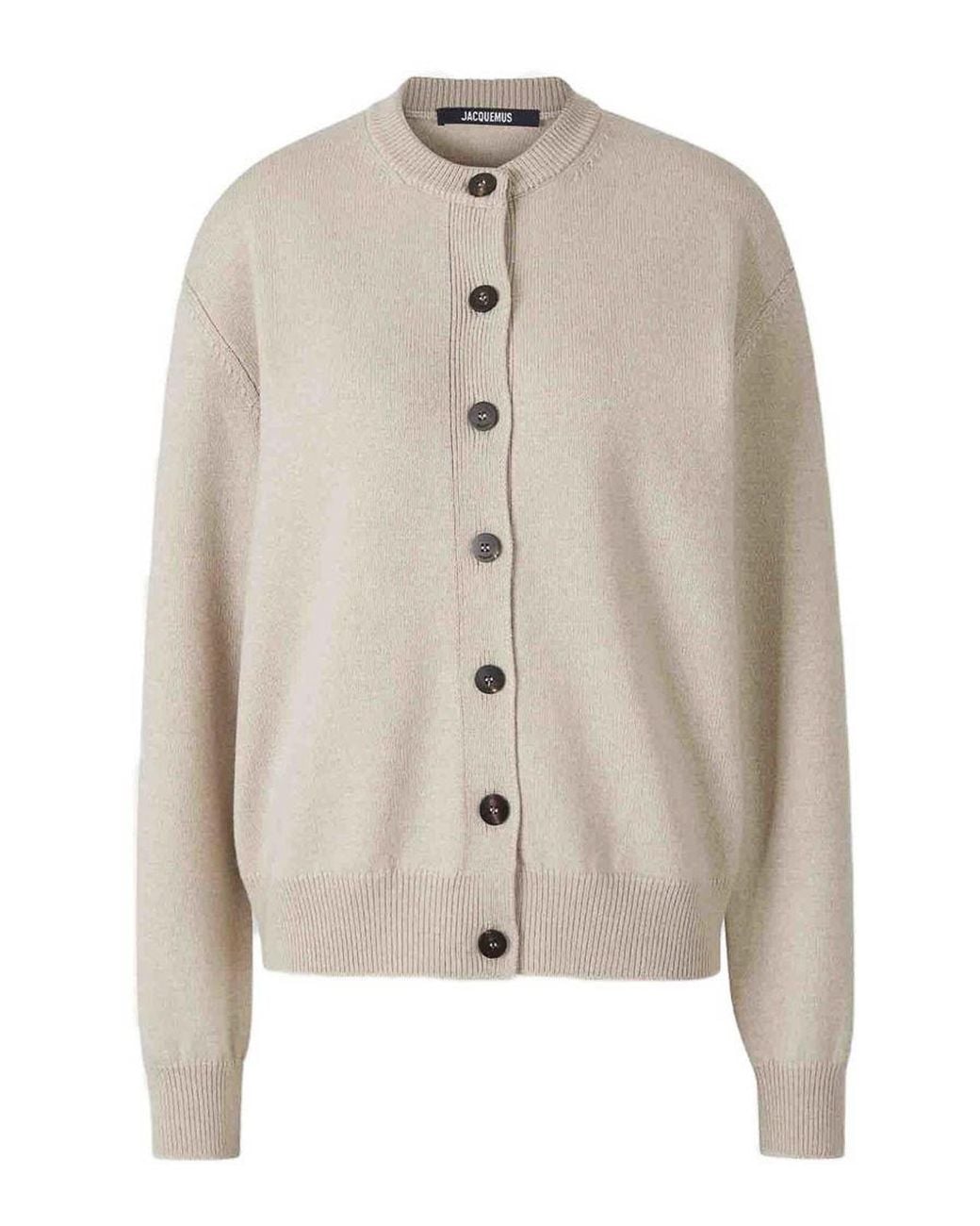 Jacquemus White Light Moulin Merino Wool Cardigan