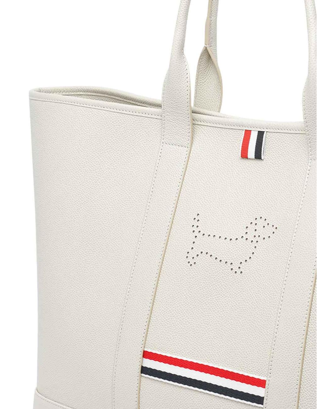 Thom Browne White Hector Tote Bag