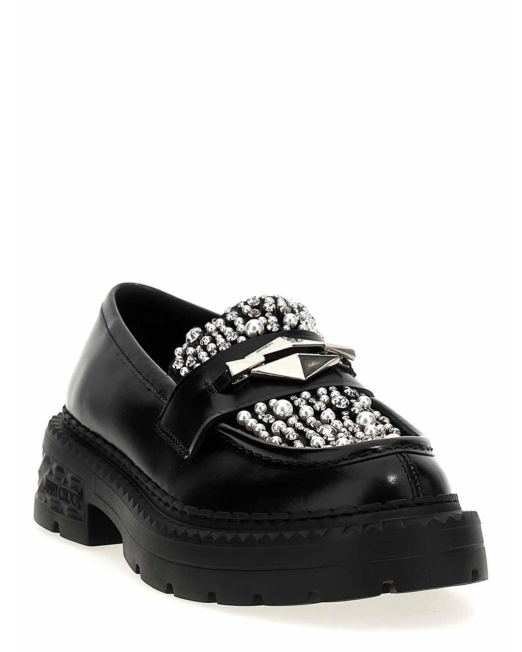Jimmy Choo Black 'Marlow Diamond' Loafers