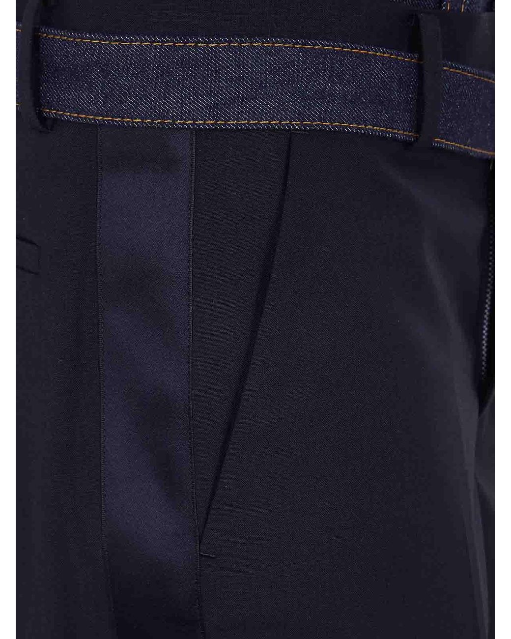 Sacai Blue Suiting X Denim Pants