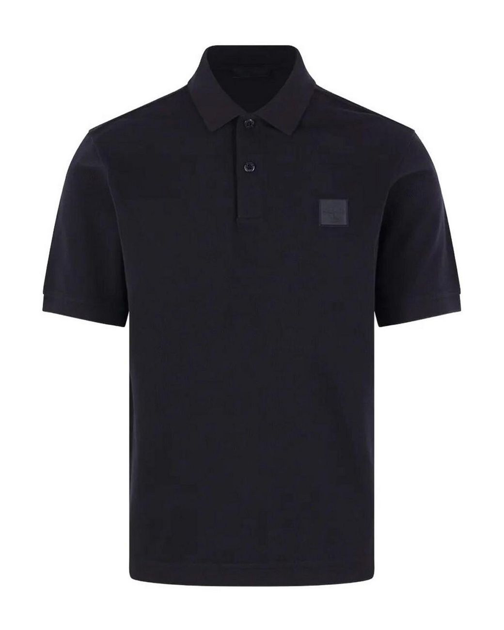 Stone Island Black Cotton Polo Shirt for men