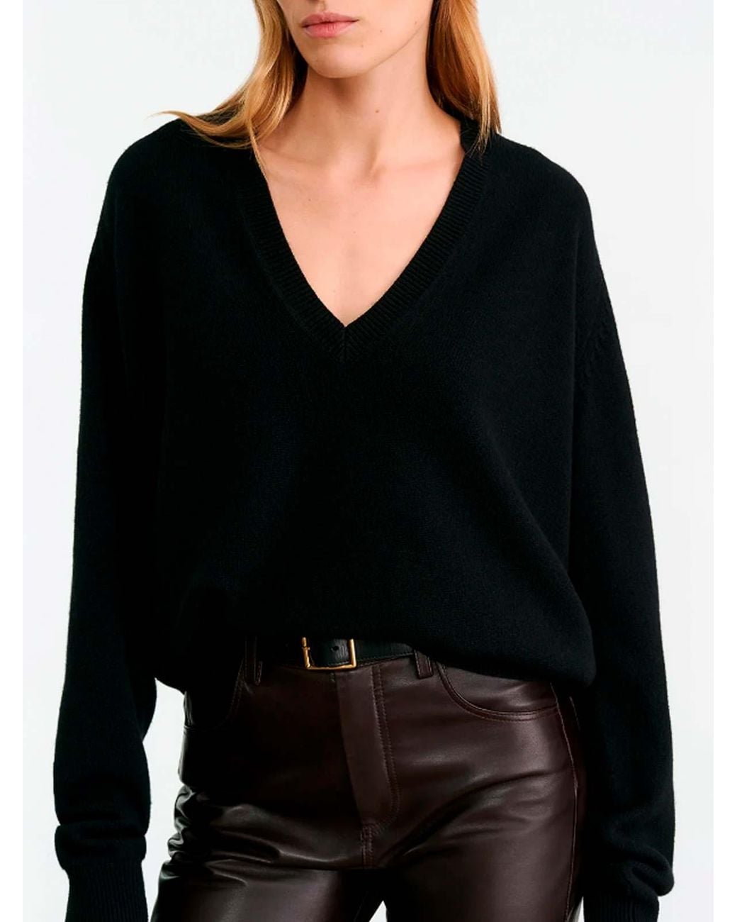 Nili Lotan Black 'Feron' V Neck Sweater