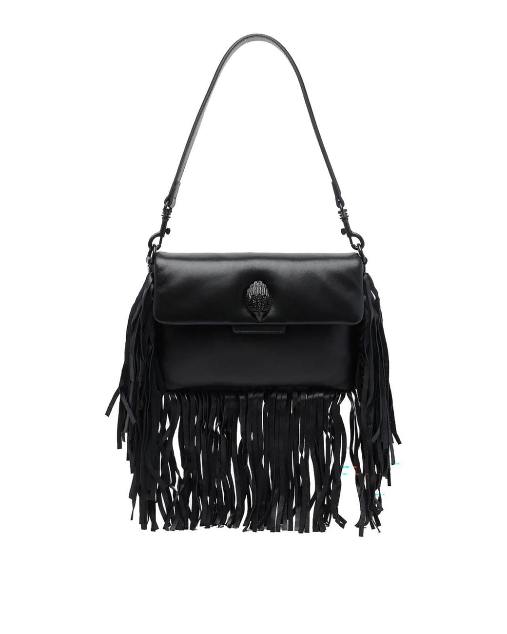 Kurt Geiger Black Oxford Fringe Shoulder Bag