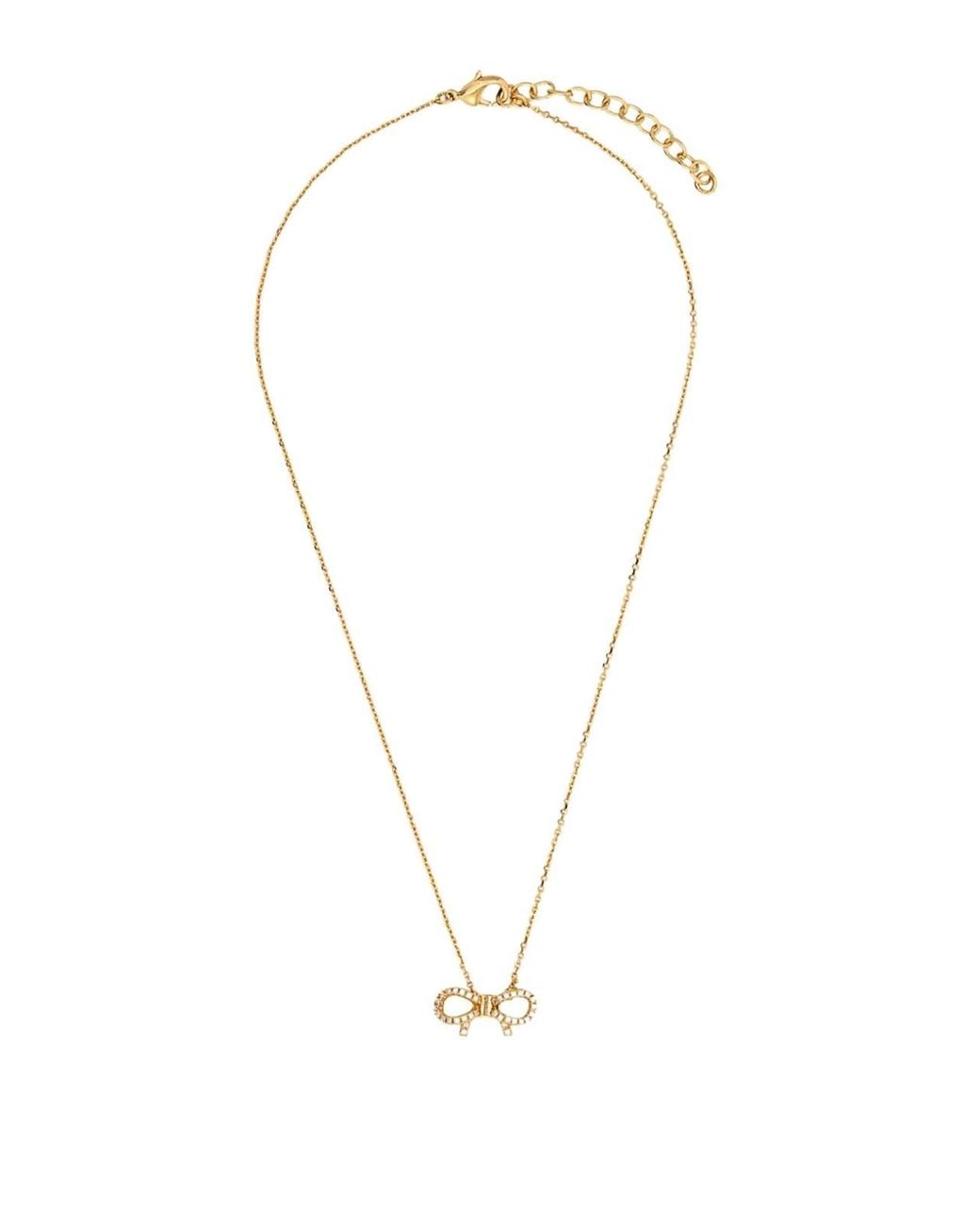 Ferragamo White Vara Bow Pendant Necklace