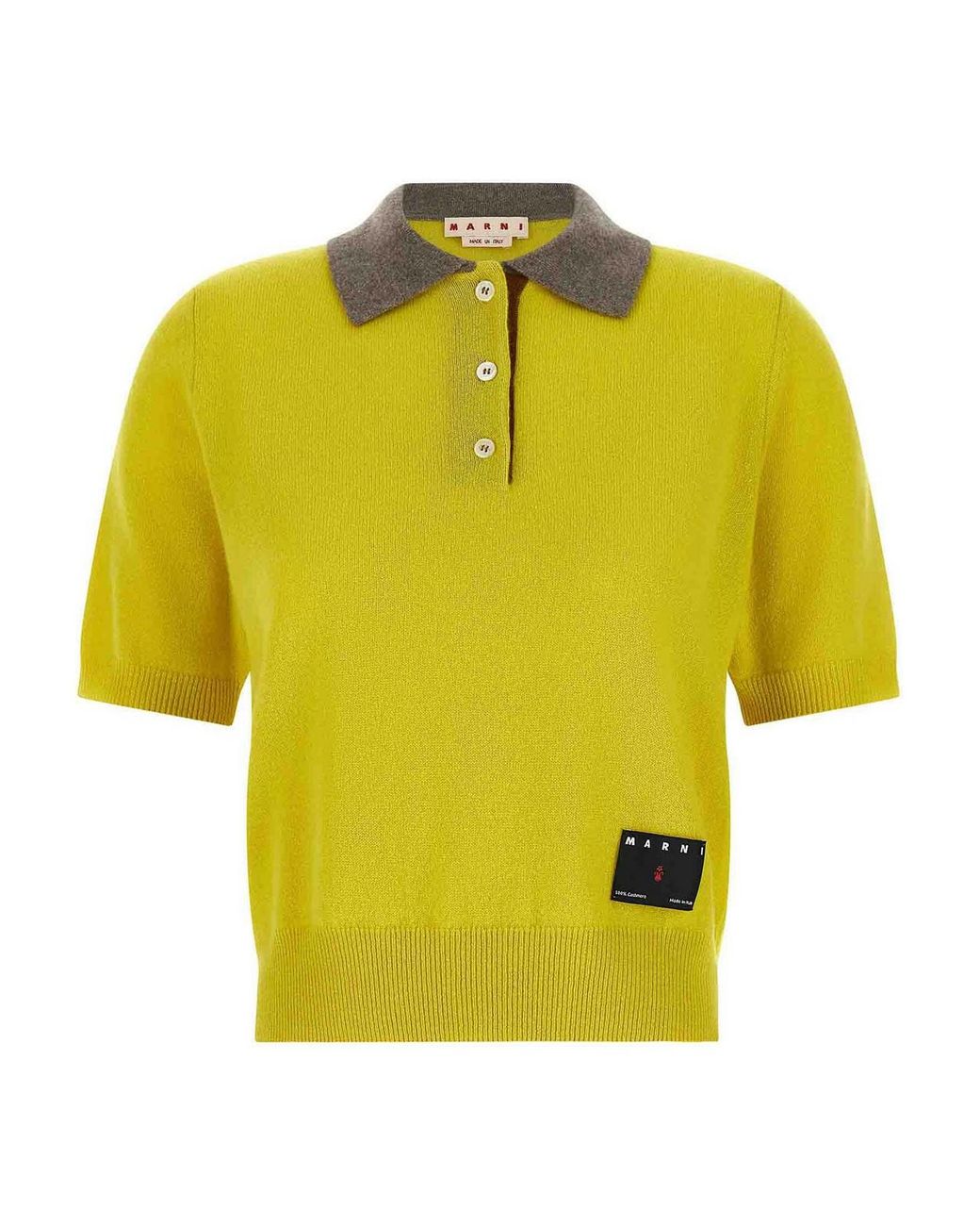 Marni Yellow Cashmere Polo Shirt