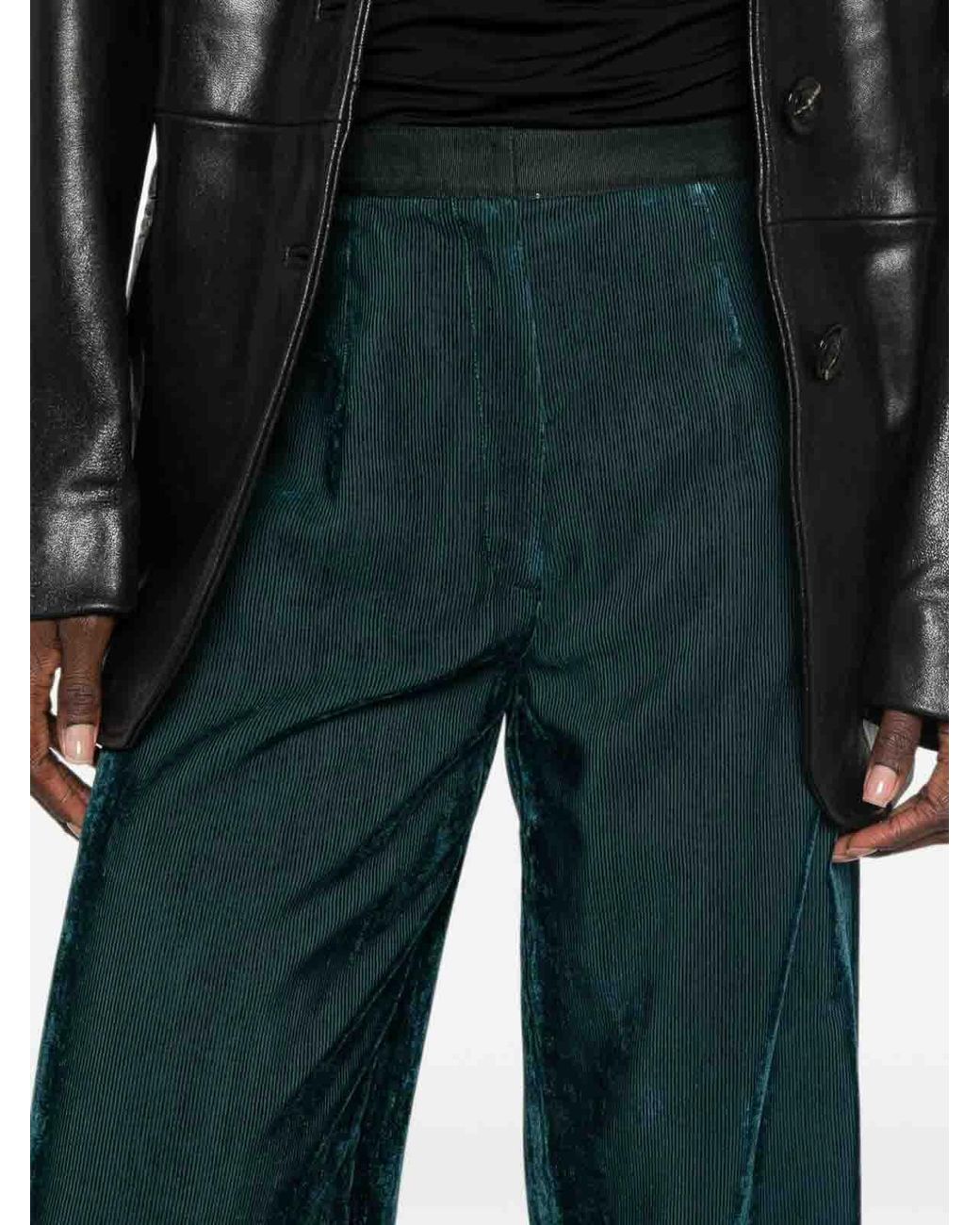 Forte_forte Green Soft Petrol My Pants Casual Trousers