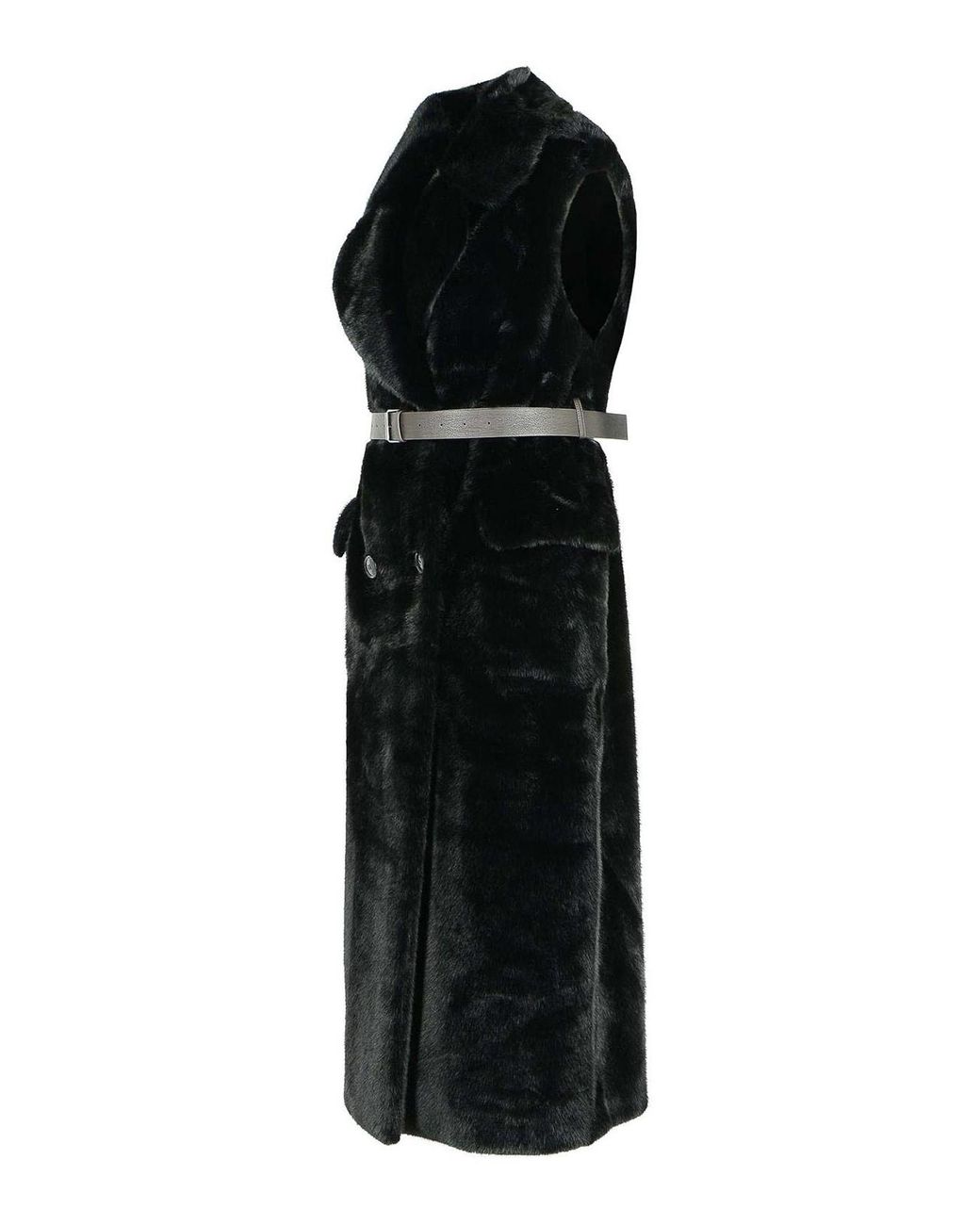P.A.R.O.S.H. Black Faux Fur Coat