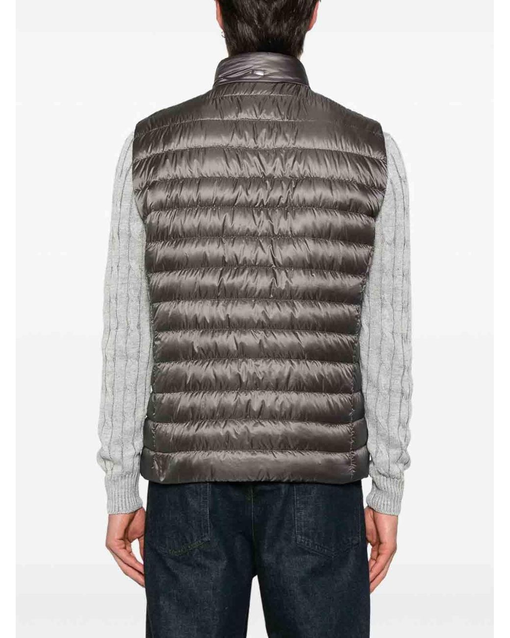 Herno Gray Nylon Down Vest for men