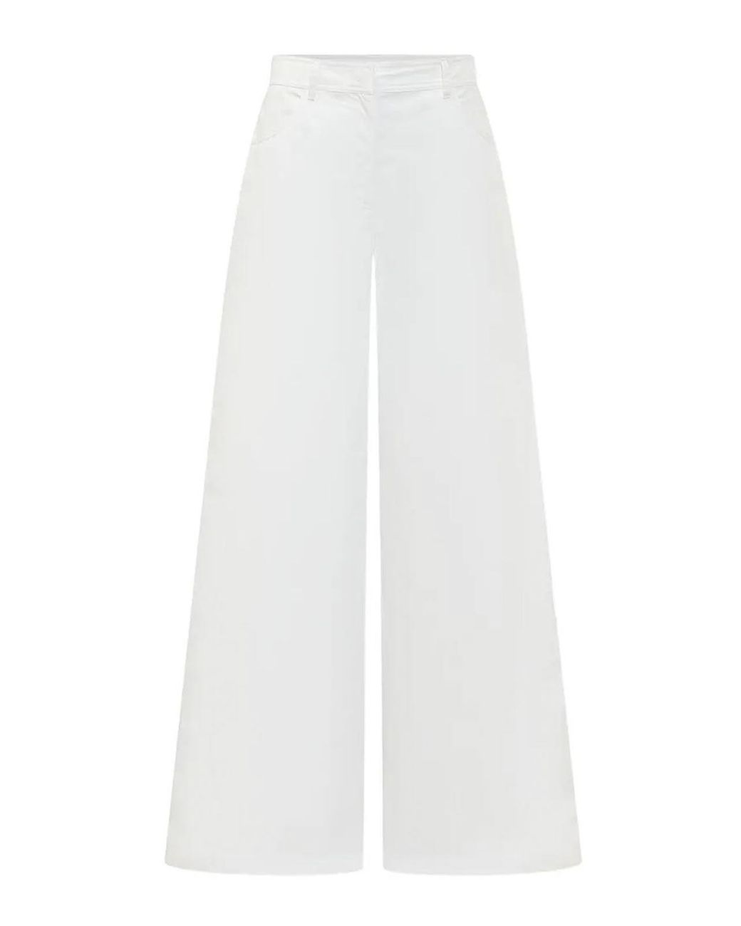 MSGM White Poplin Trousers
