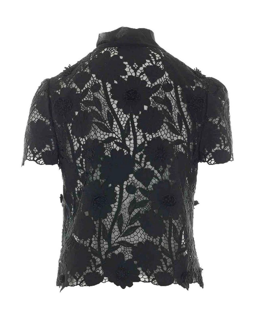 Self-Portrait Black Lace Tie Top