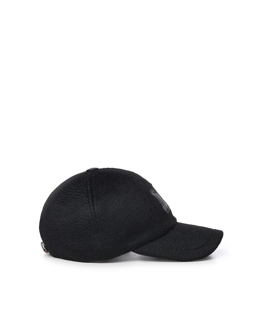 Max Mara Black Cashmere Drap Baseball Hat