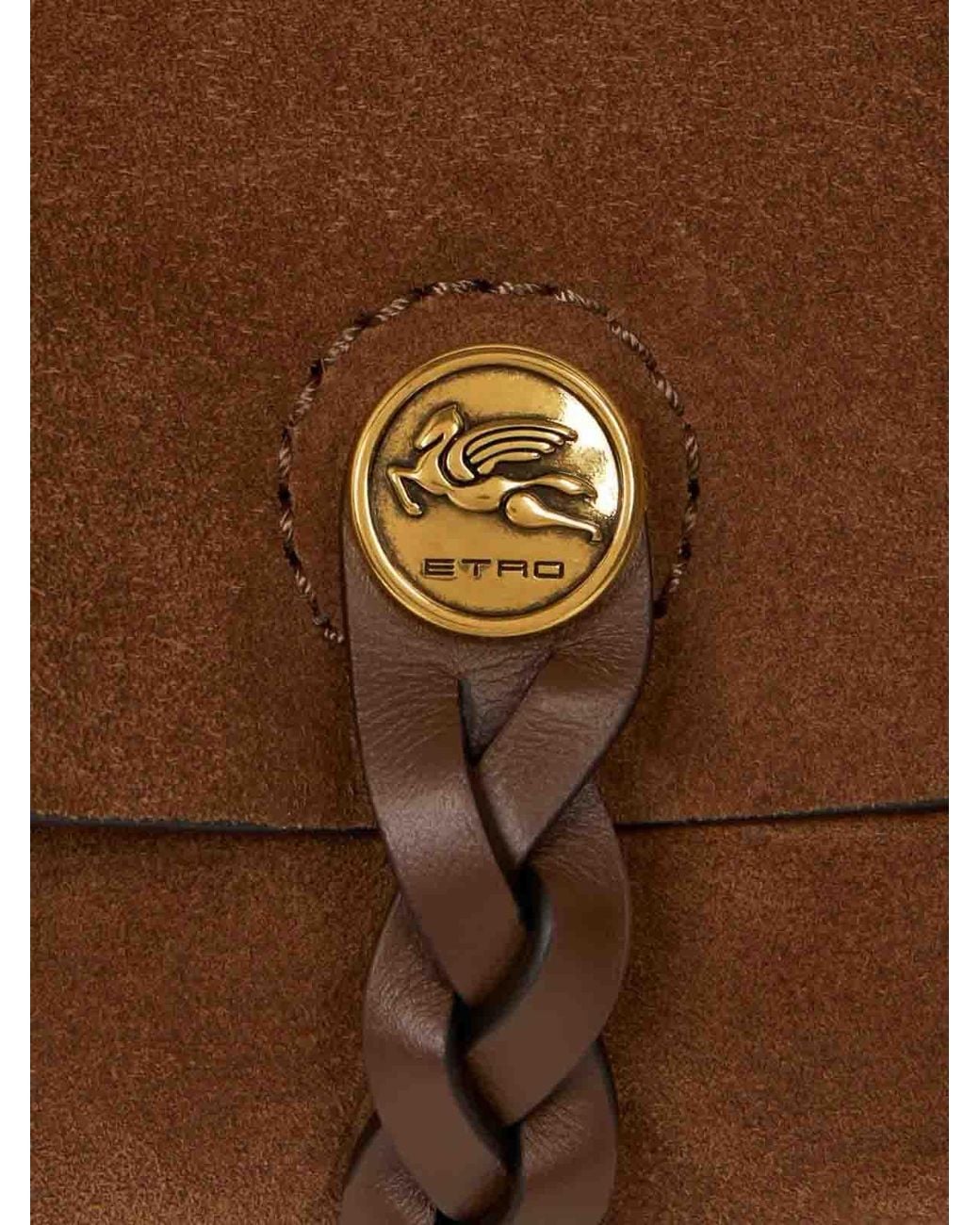 Etro Brown Pony Xl Suede Crossbody Bag