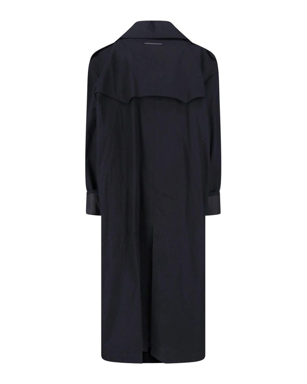 MM6 by Maison Margiela Black Cotton Twill Trench Coat