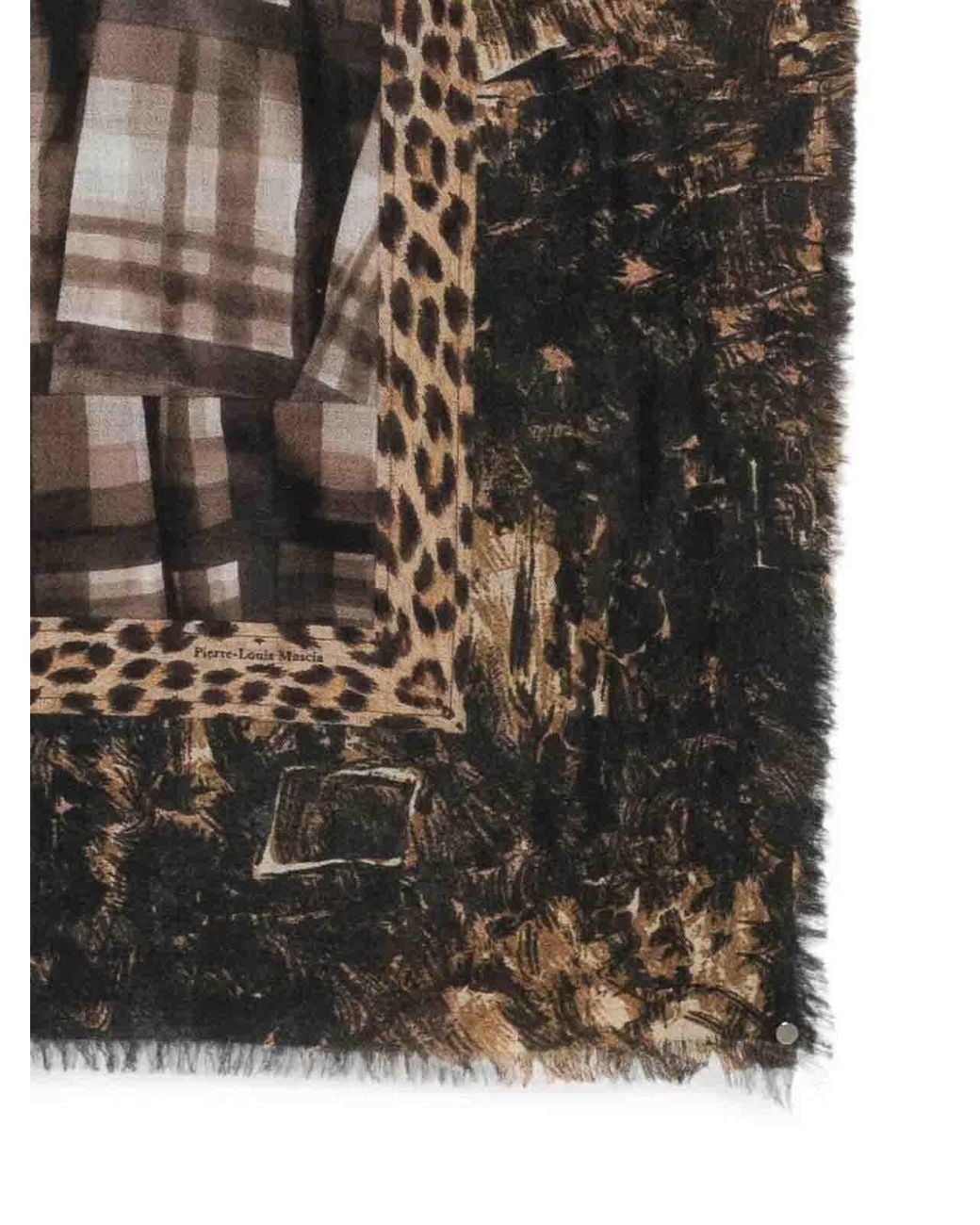 Pierre Louis Mascia Black Euclidex Cm 135X195 Scarf