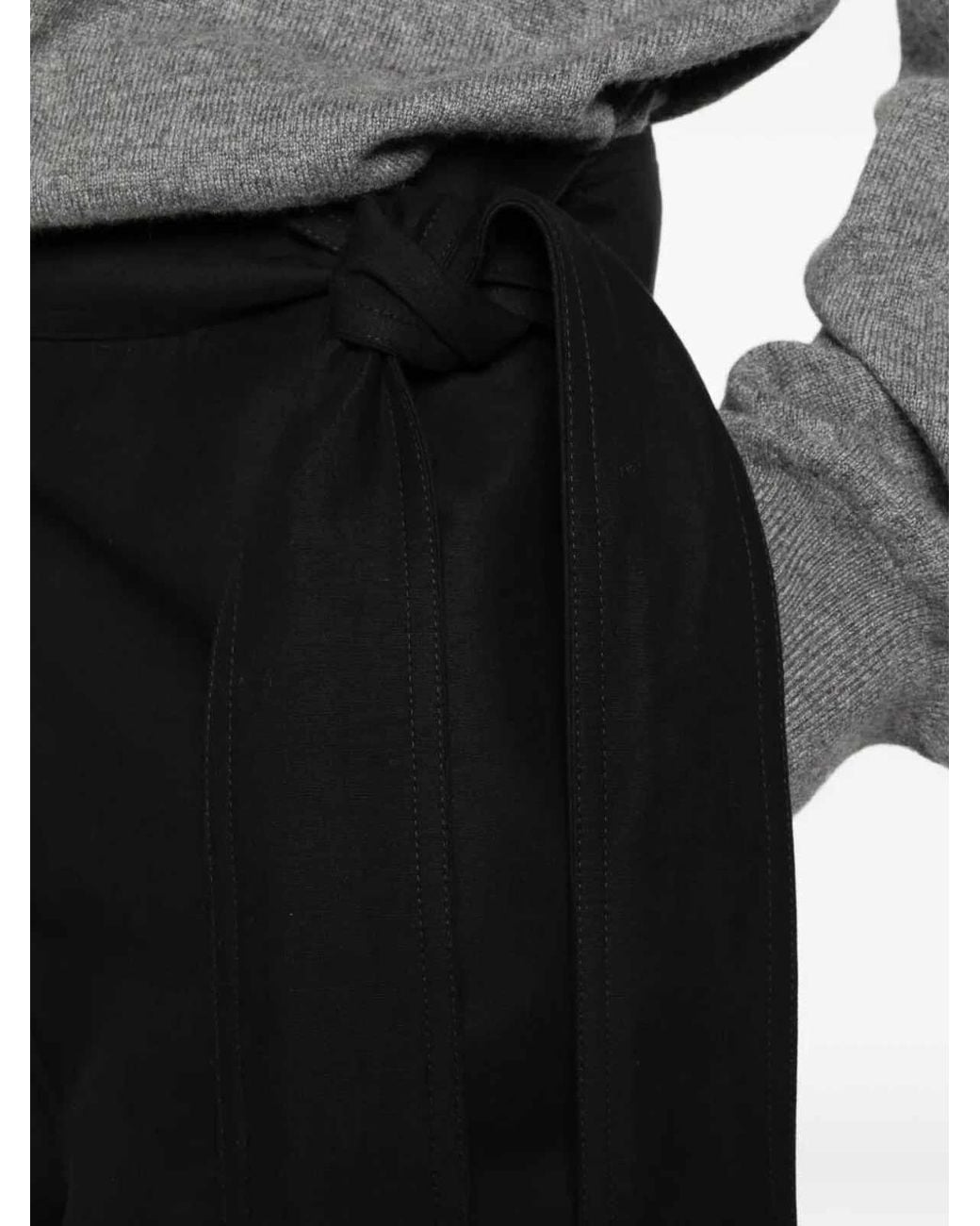 Sofie D'Hoore Black Pepper Wide-Leg Cotton Trousers