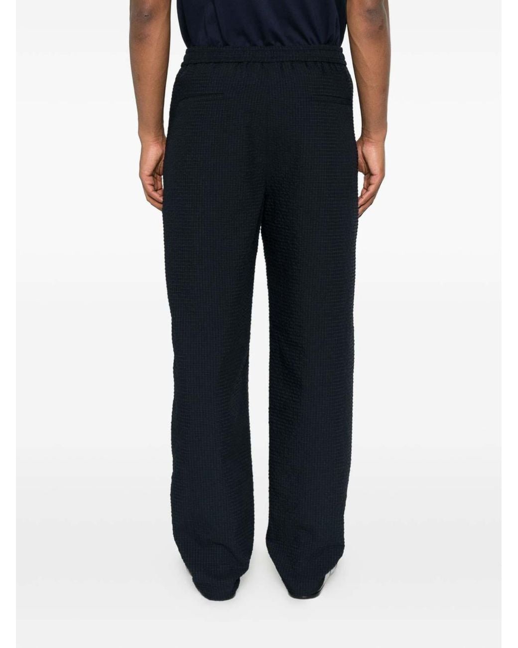 Emporio Armani Blue Straight-Leg Trousers for men