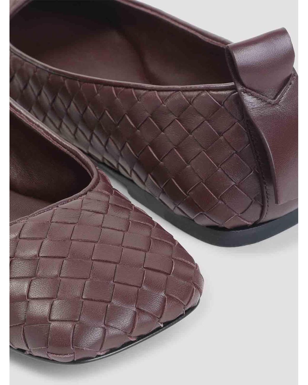 Bottega Veneta Brown Charlotte Intrecciato Ballerina