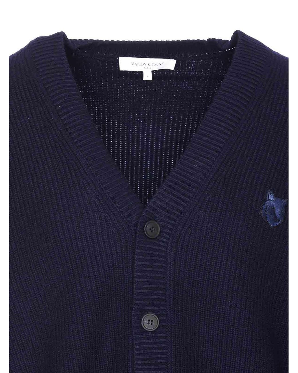 Maison Kitsuné Blue Maison Kitsune Ink Cardigan for men