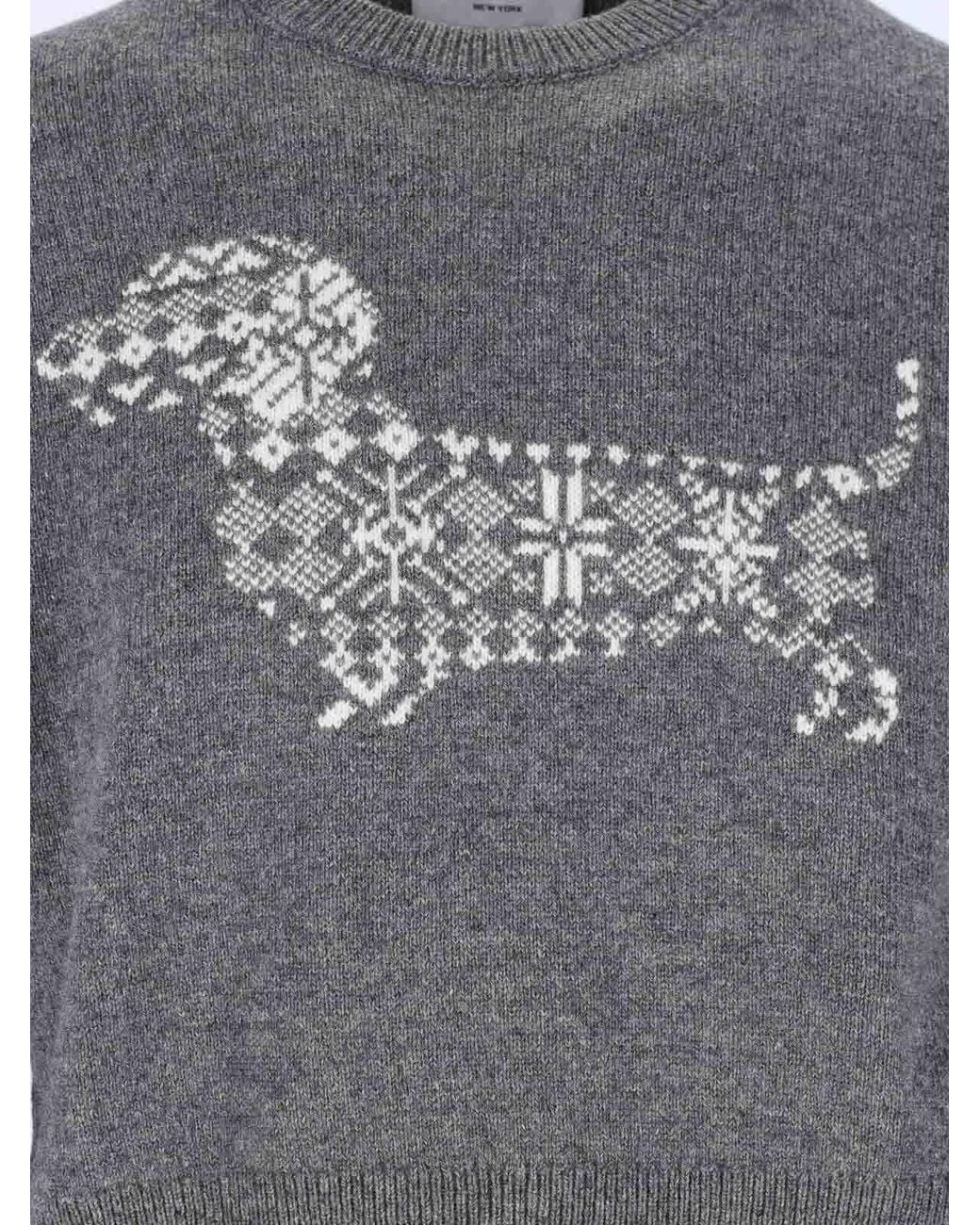 Suéter Cuello Redondo Thom Browne de hombre de color Gray