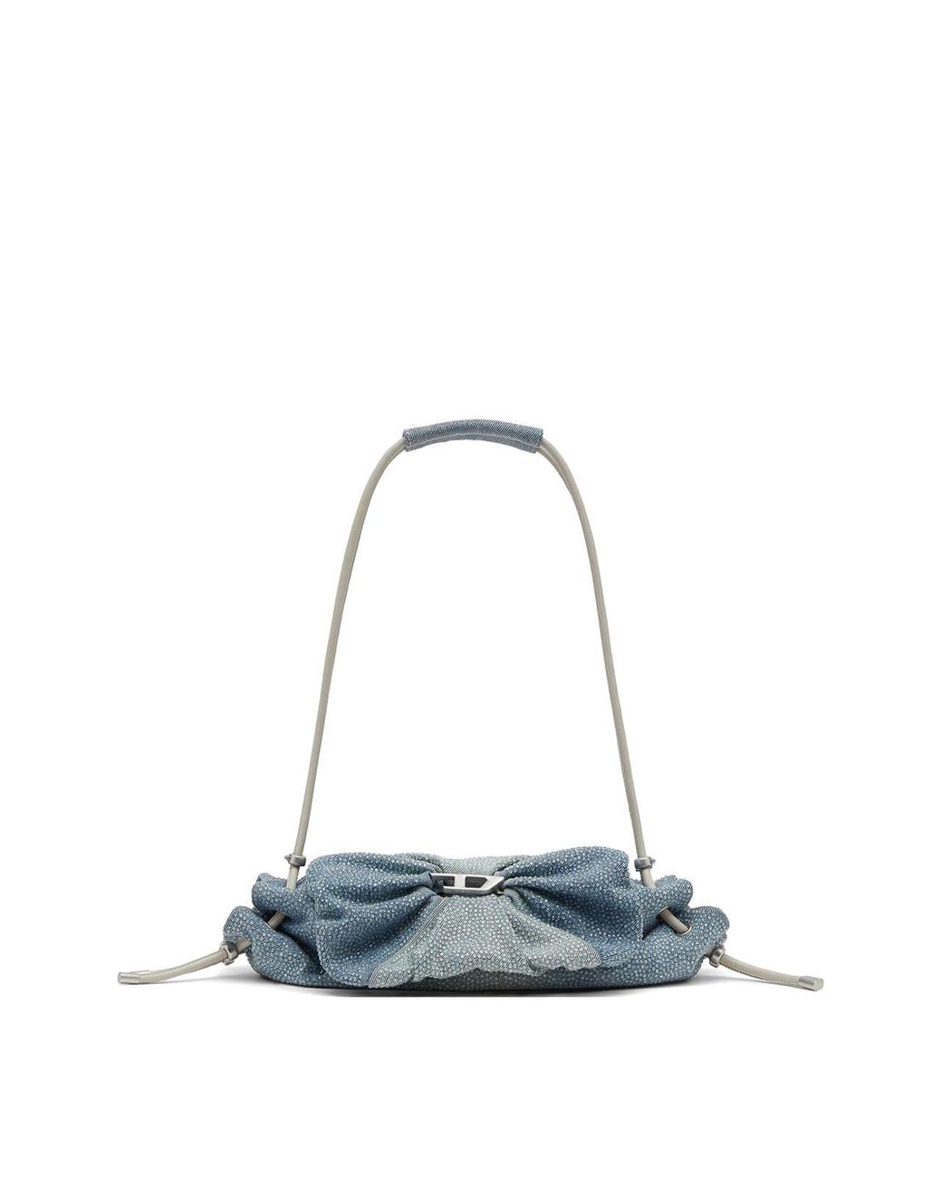 DIESEL Blue Scrunch Denim Shoulder Bag