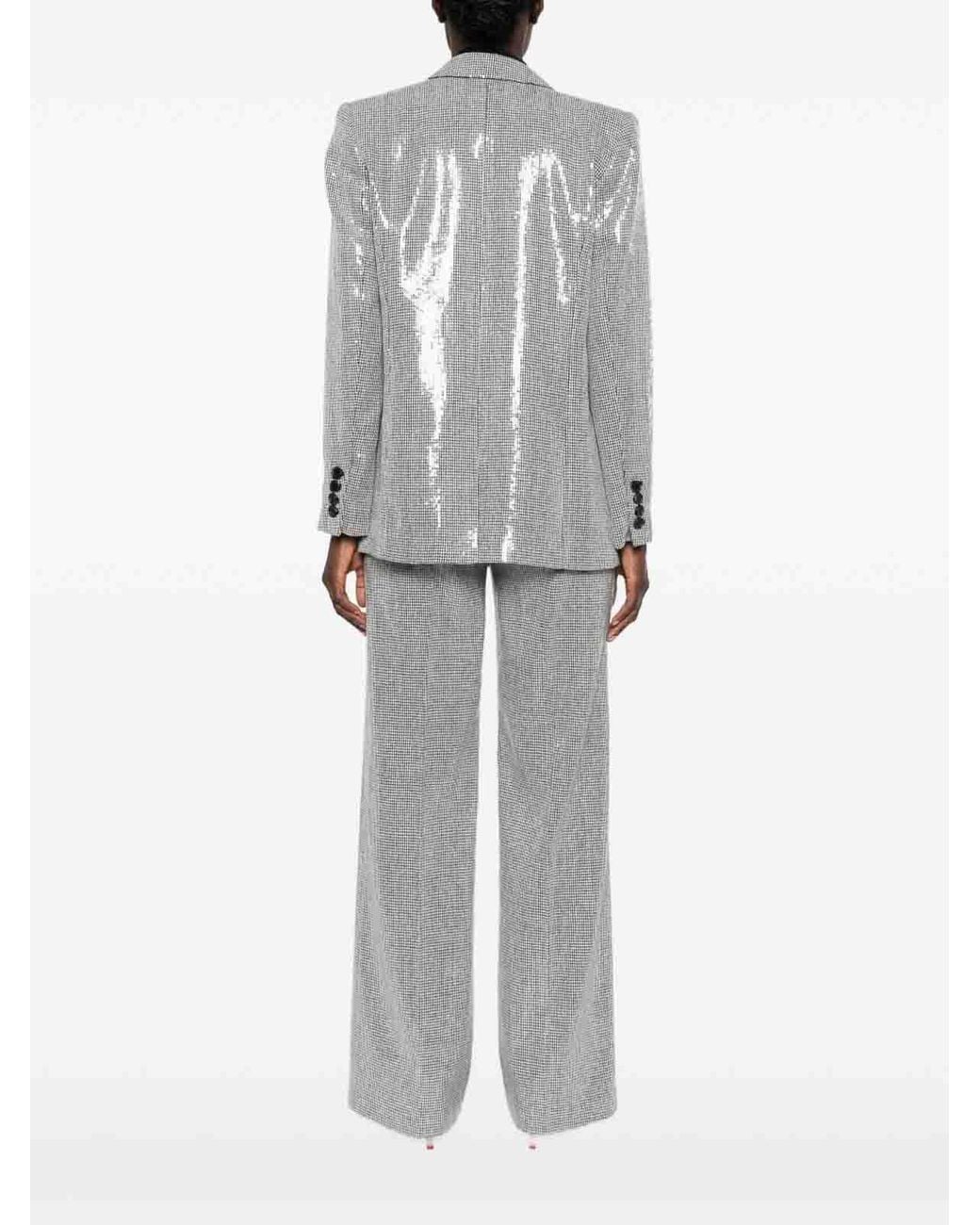 ERMANNO FIRENZE Gray Sequined Double-Breasted Jacket