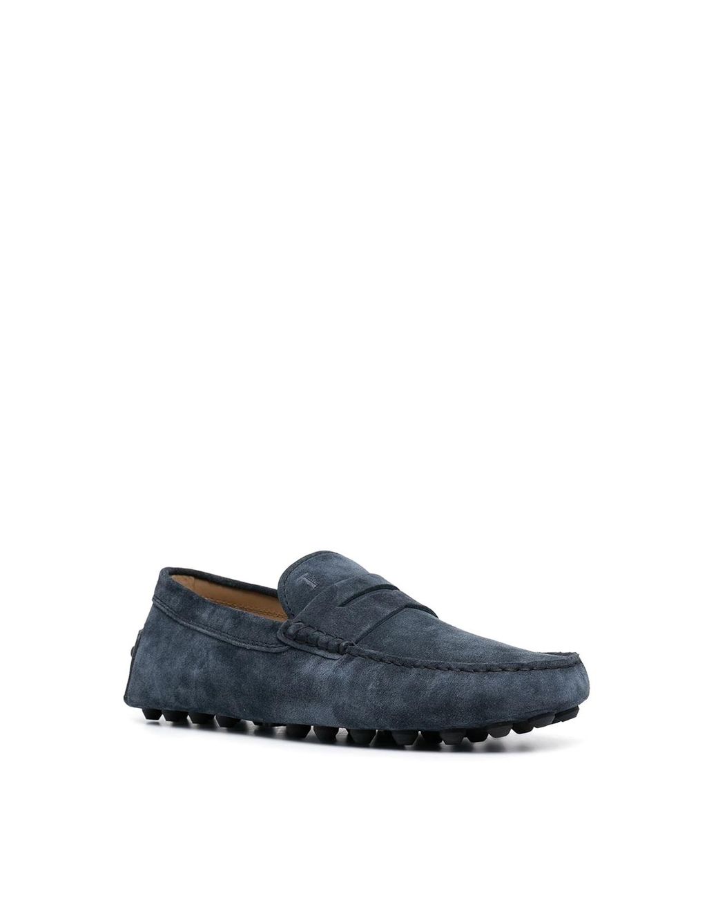 Tod's Blue Leather Slippers With Pebbles Sole for men