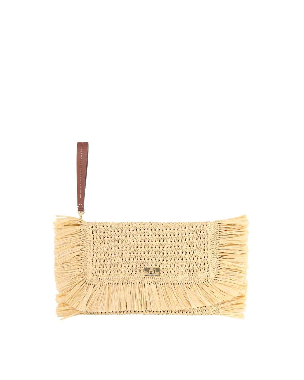 Anya Hindmarch Natural Oversize Raffia Clutch Bag