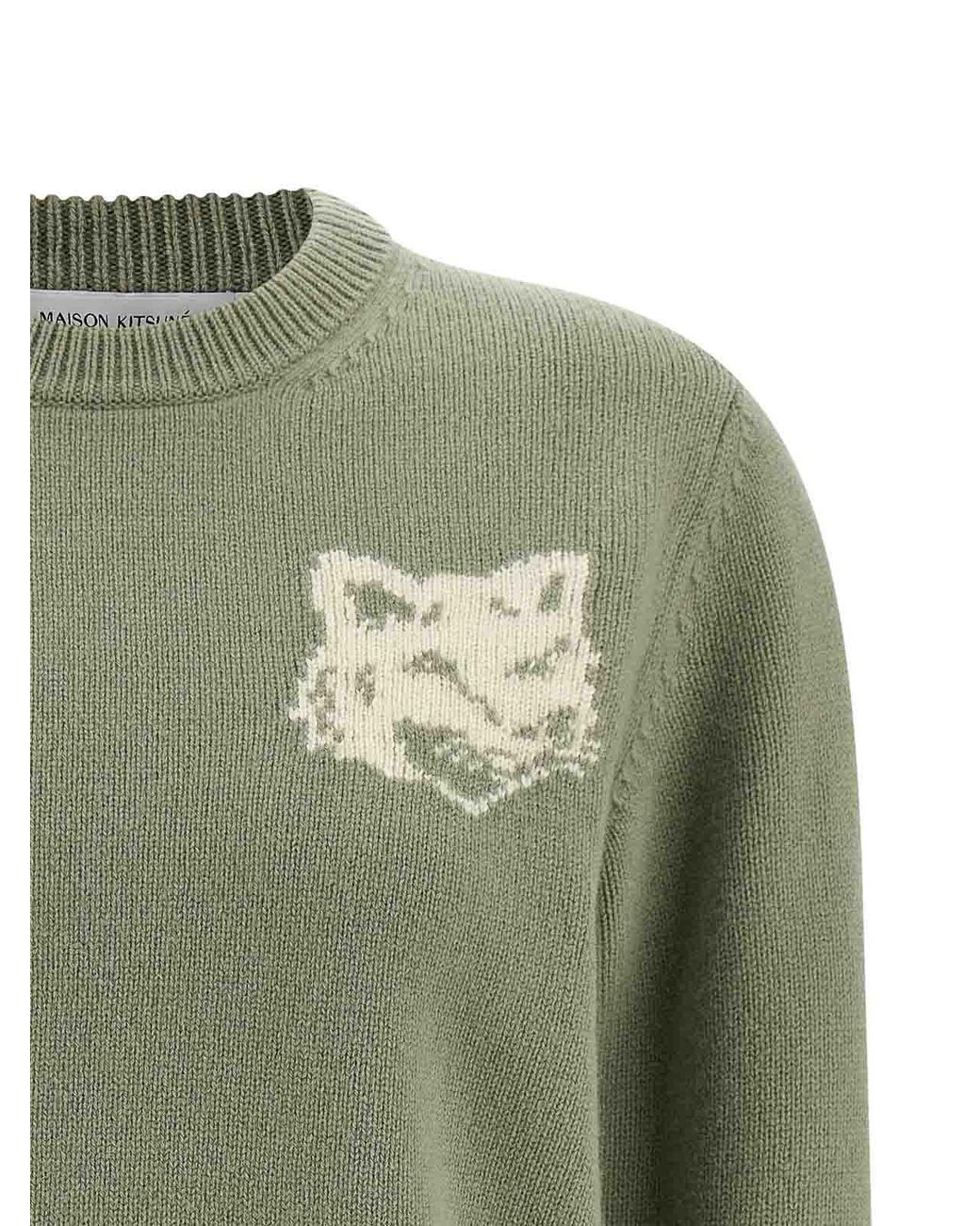 Pull Col Rond Maison Kitsuné en coloris Green