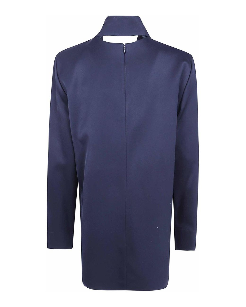 Totême Blue Belted Satin Tunic Dress