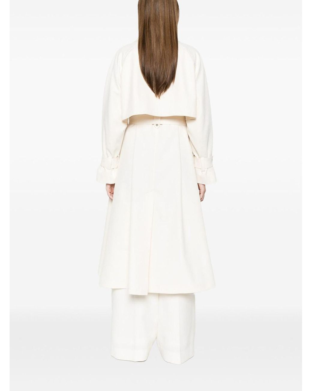 Herno White Ivory Knot Trench Coat