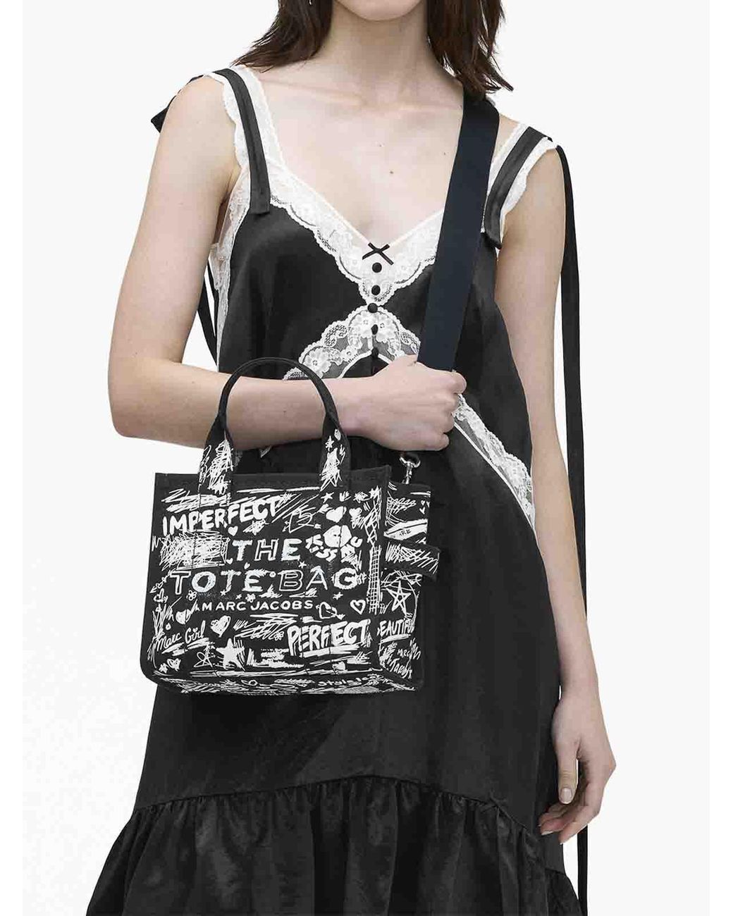 Marc Jacobs Black The Small Tote Punk Scribble