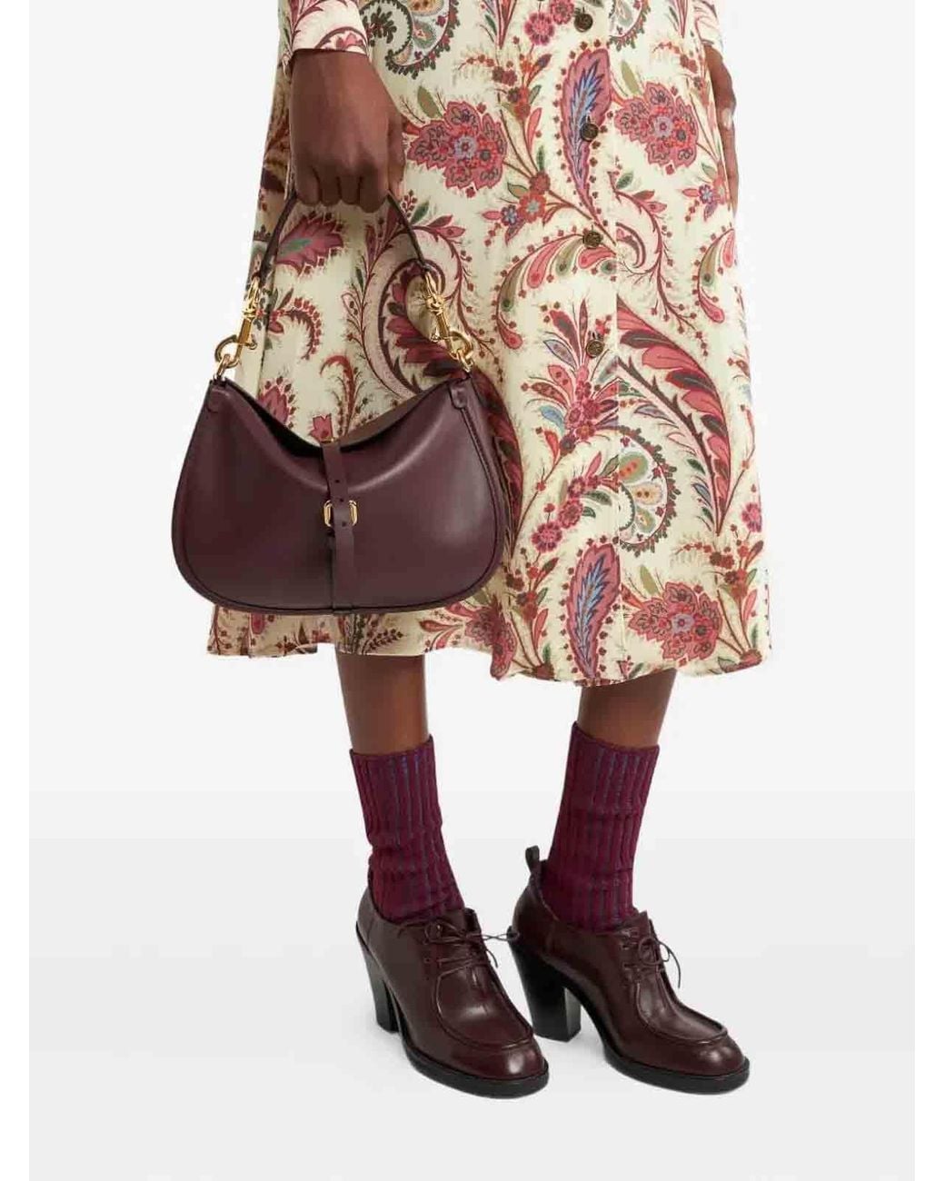 Etro Purple Pony Medium Leather Crossbody Bag