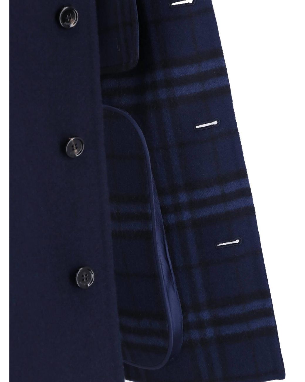 Burberry Blue Wool Button Jacket for men