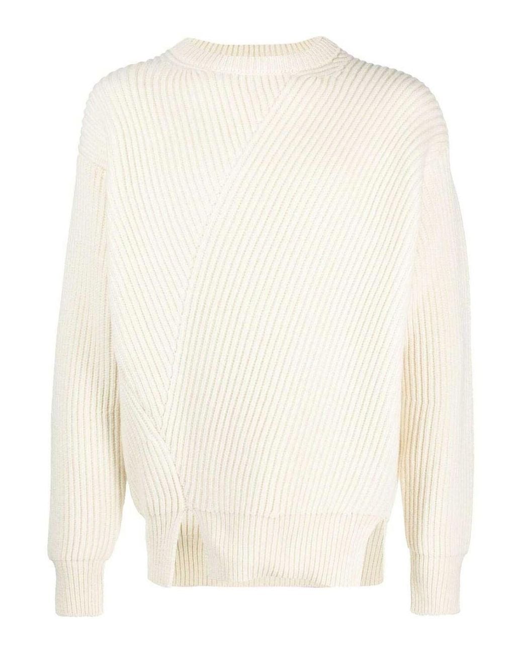 Jil Sander White Merino Wool Sweater for men