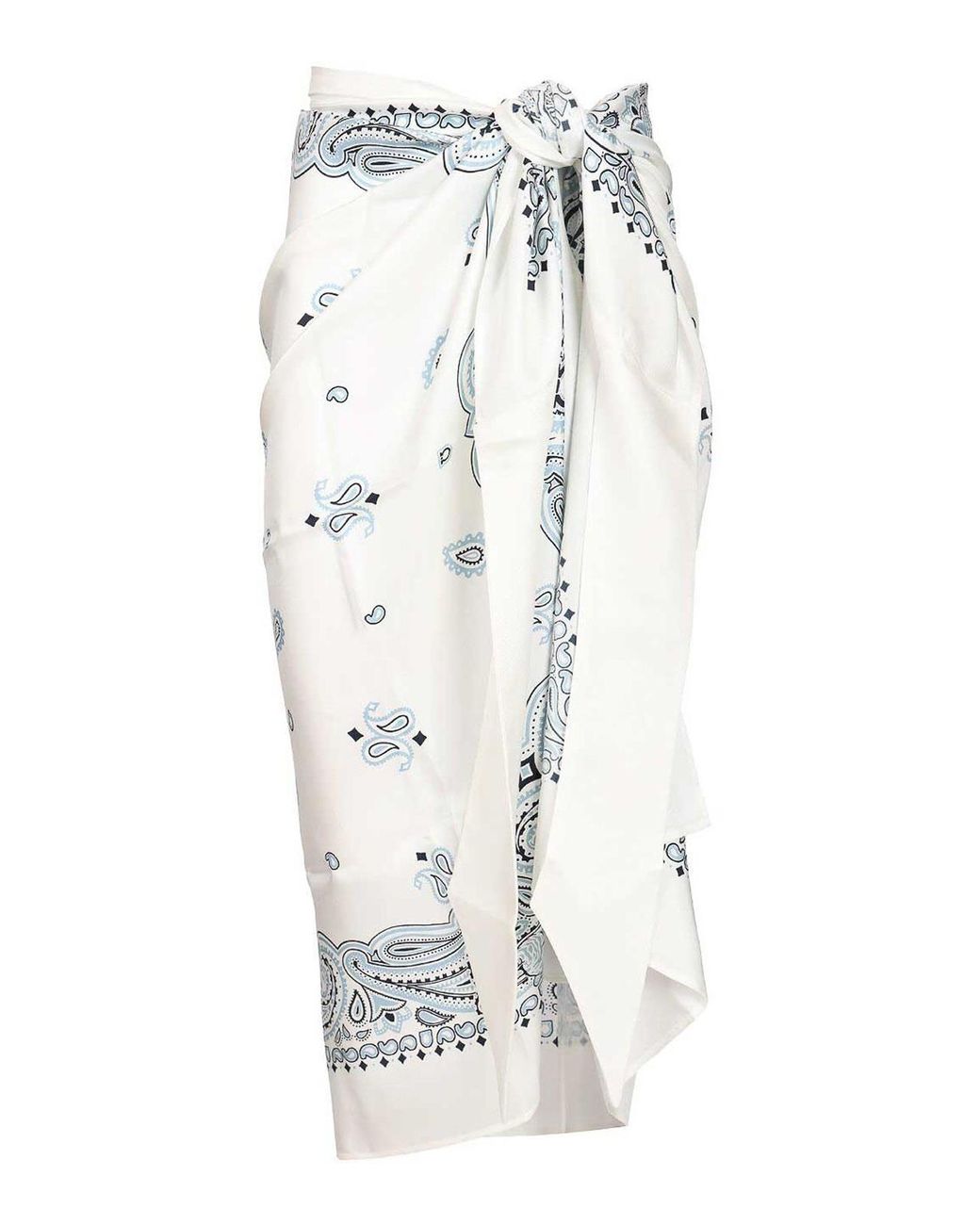 Ferragamo White Arabesque Print Silk Sarong
