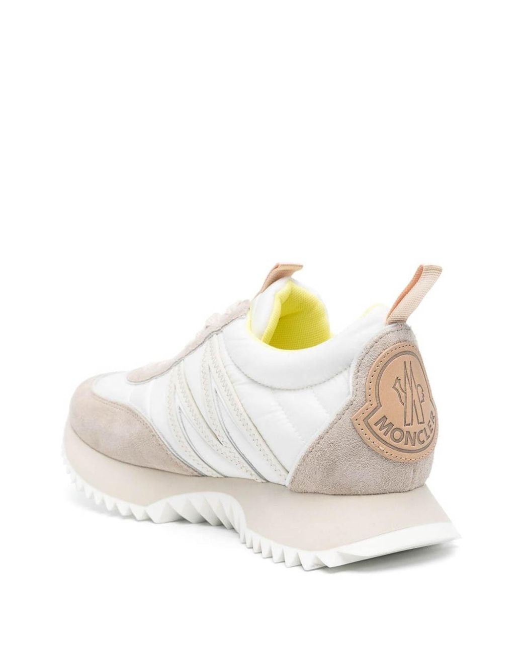 Moncler White Pacey Logo-Patch Sneakers