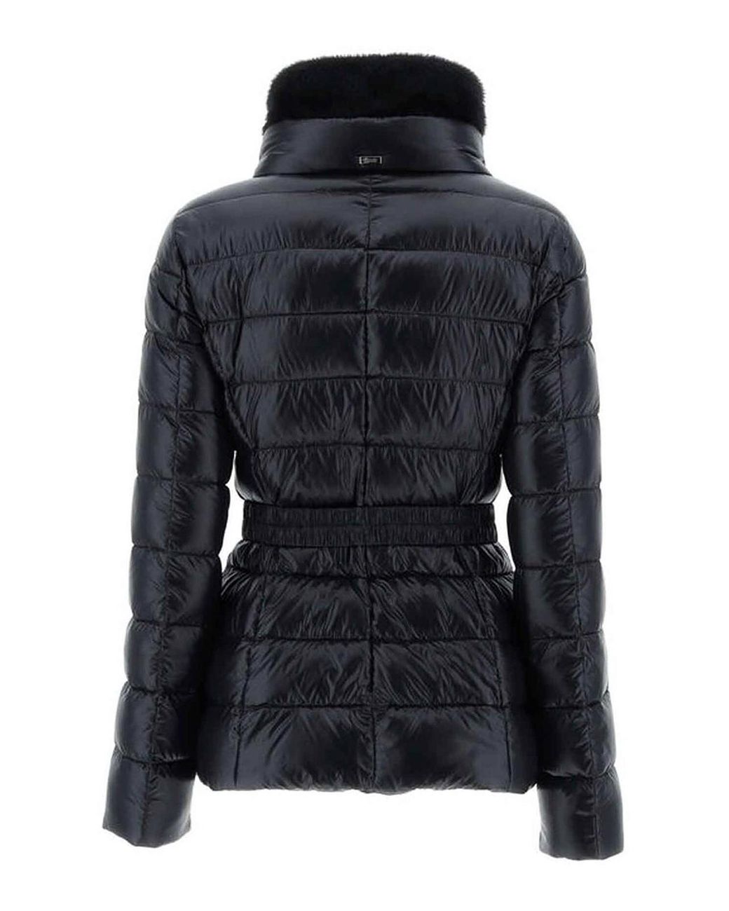 Herno Black Claudia Down Jacket With Faux Fur Collar