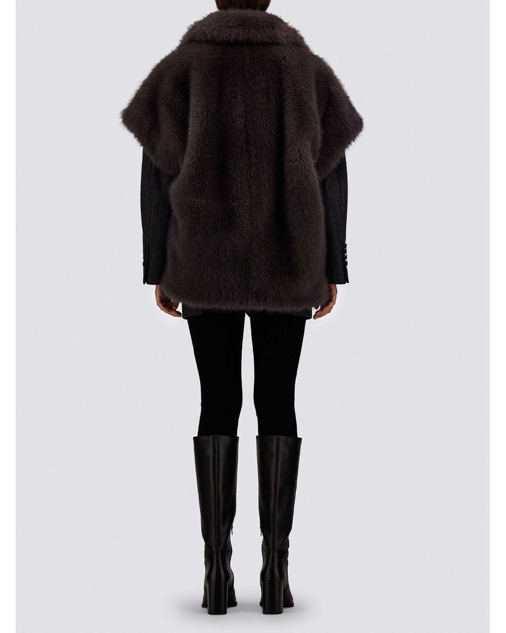 Herno Black Long-Pile Fur-Touch Gilet