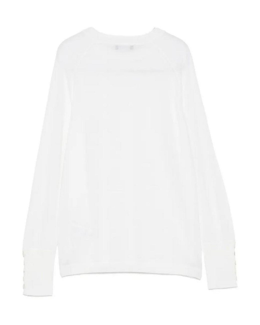 Alpha Studio White Crew Neck Sweater