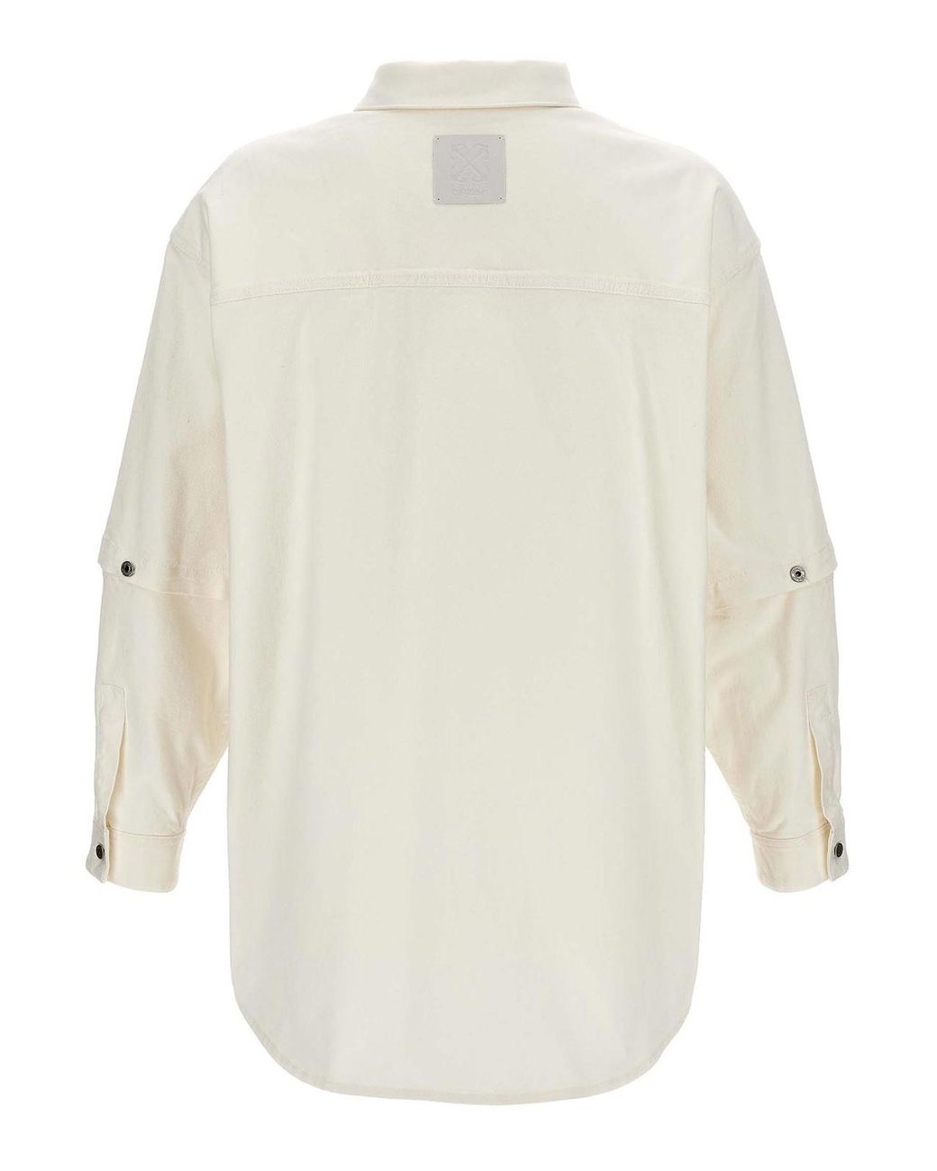Off-White c/o Virgil Abloh White Denim Overshirt With Button Sleeve Detail for men